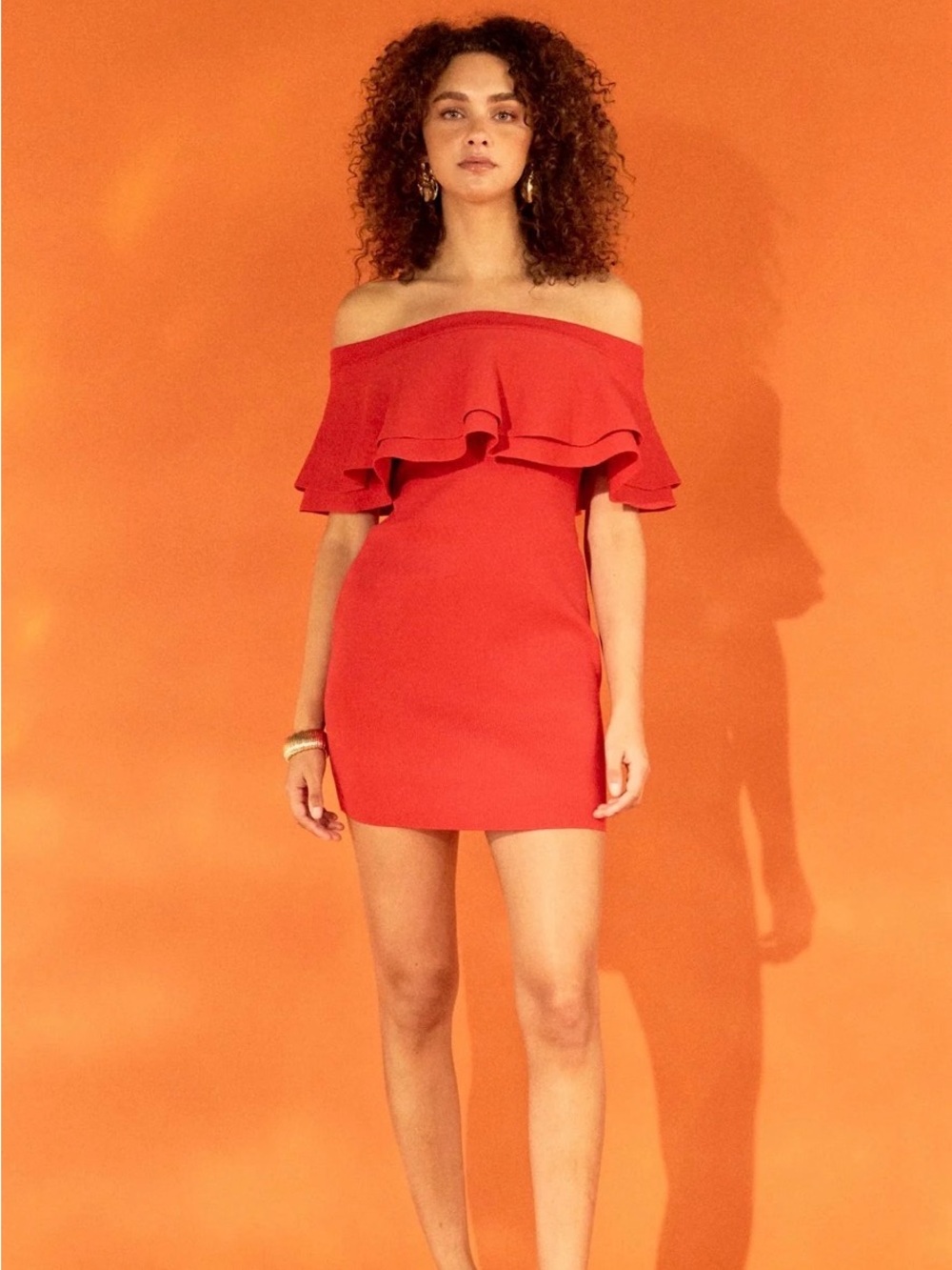 Endless Rose Strapless Ruffle Mini Dress in Red Never Wore!